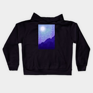 Night Time Mountain Landscape Kids Hoodie